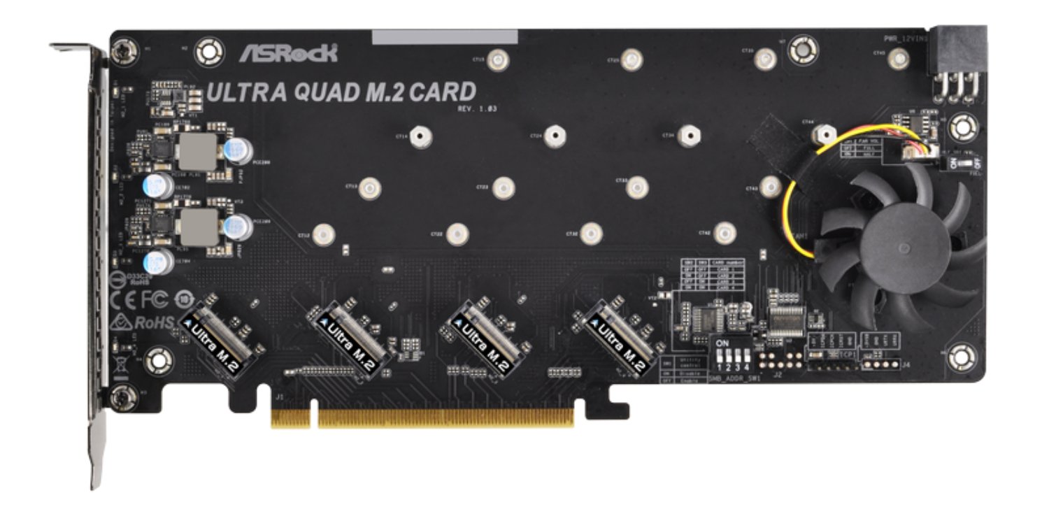 Amazon | ASRock M.2 SSD増設ボード Ultra Quad M.2 Card | ASRock